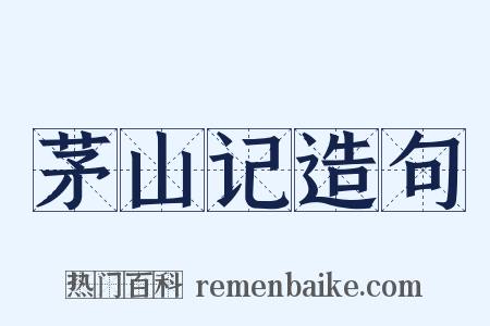 茅山记造句是什么意思的图片